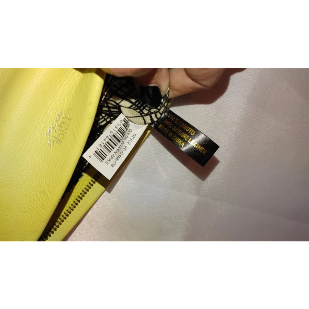 Vince Camuto Camo Leather Wristlet in Golden Apple